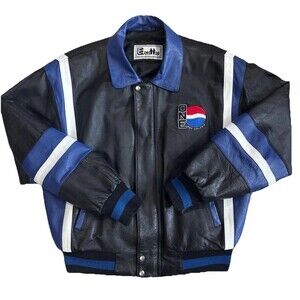 Men’s Excelled 1998 Pepsi One Genuine Leather Promotional Jacket Size L